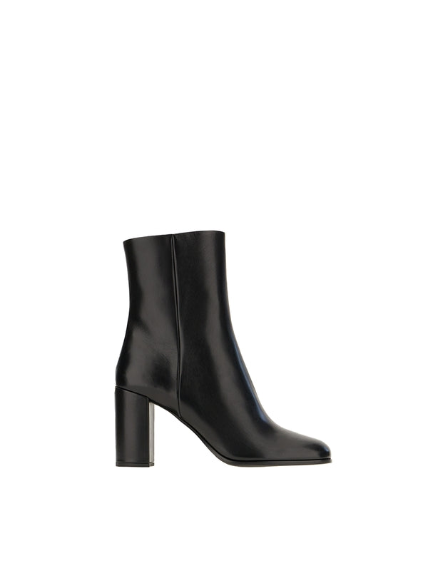 Black Leather Ankle Boot Heel