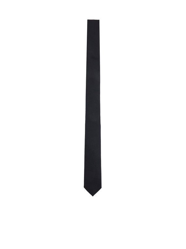 Black Wool Silk Necktie