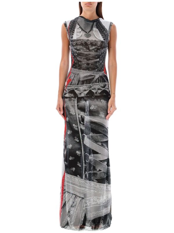 Graphic Printing Long Dress