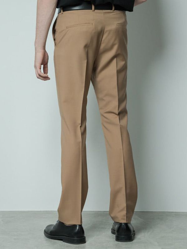 Wool Blend Tailored Pants