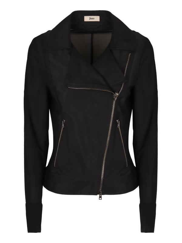 Nylon Stretch Biker Jacket