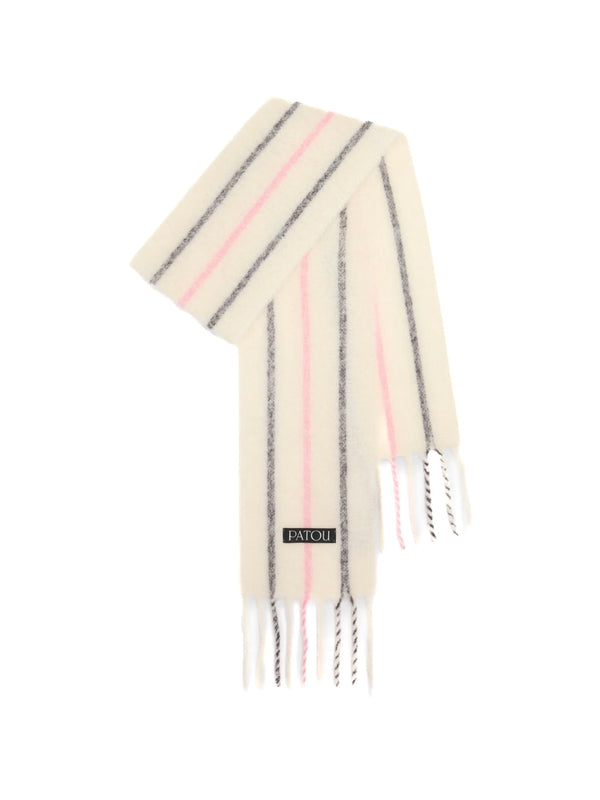Patou White Wool Mufflers