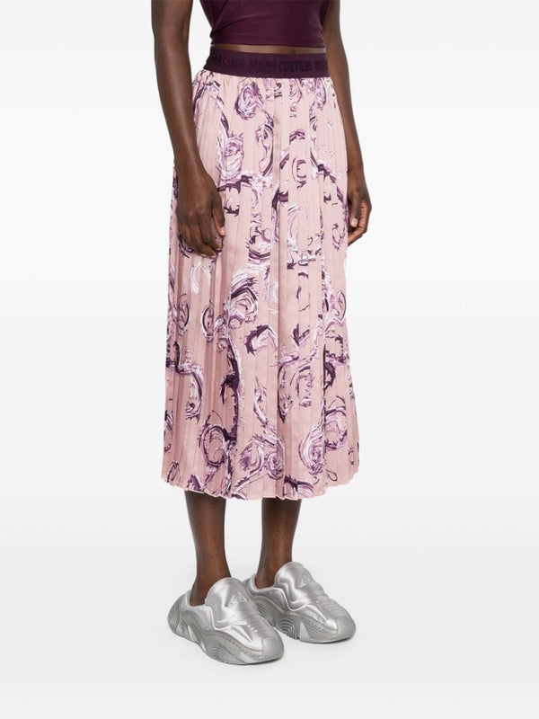 Allover Print Pleated Skirt