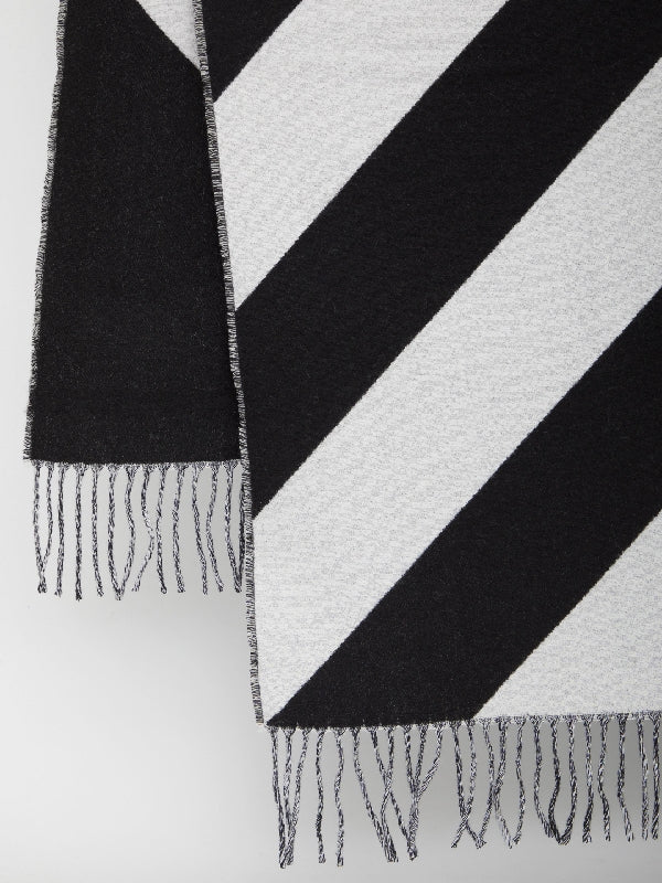 V Stripe Wool Cashmere Scarf