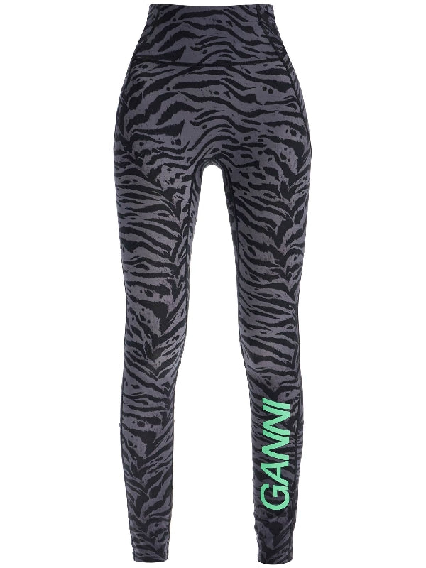 Logo Animal Print Leggings - Jente