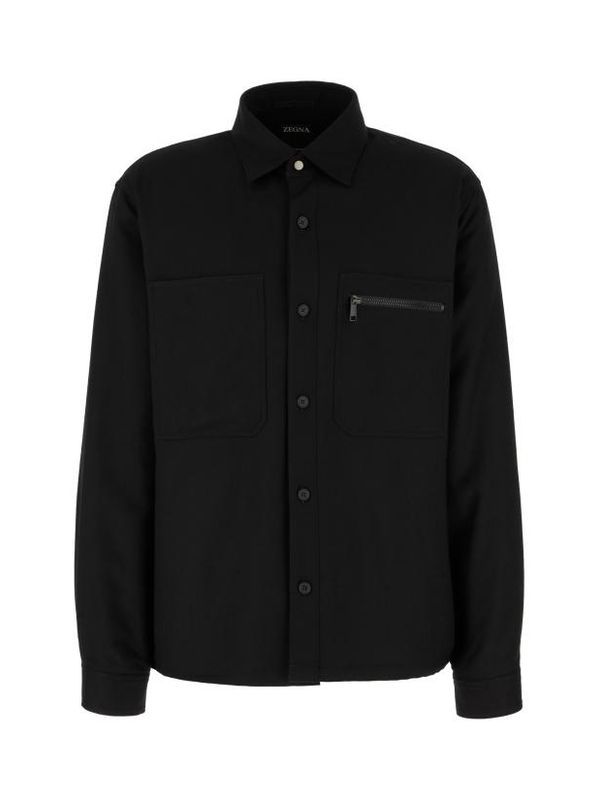 Zipper Pocket Wool Shirt
  Jacket