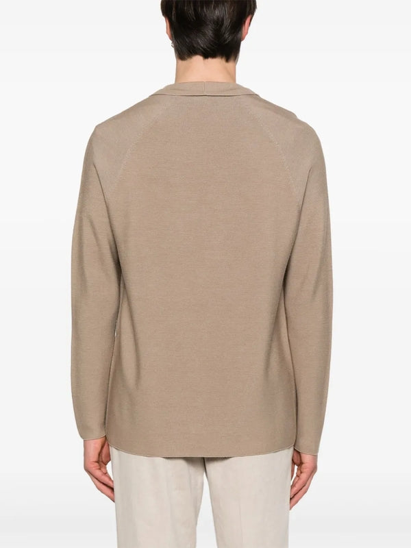 Single Breasted Wool Silk Jacket