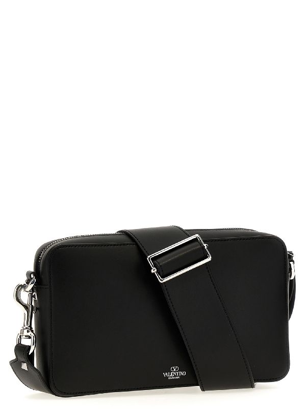 Vltn Logo Leather Crossbody Bag