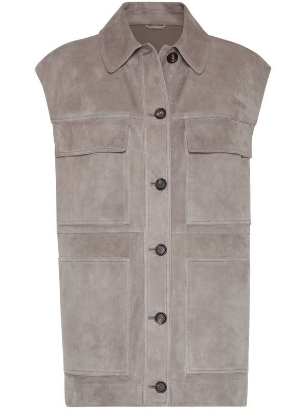 Flap Pocket
  Suede Vest