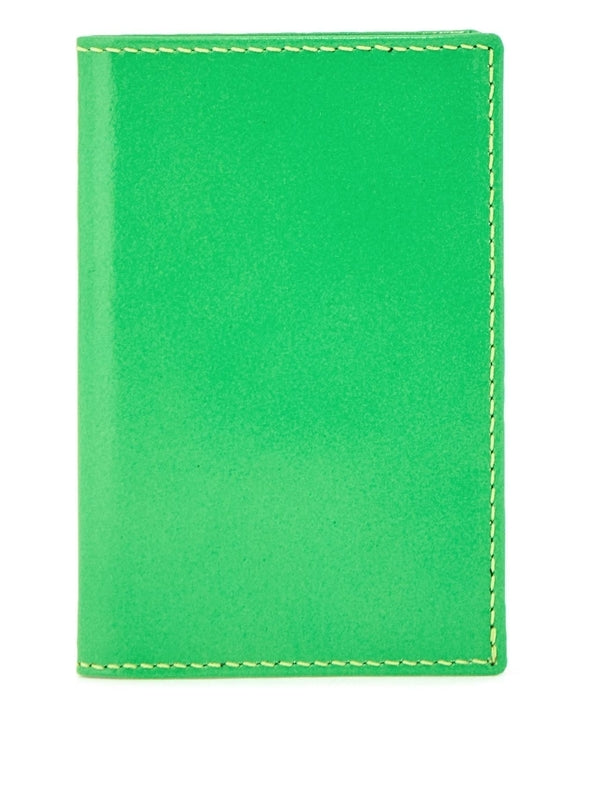 portafoglio compatto verde super fluo in pelle di capra Wallets