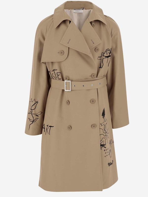 Art Print Trench Coat