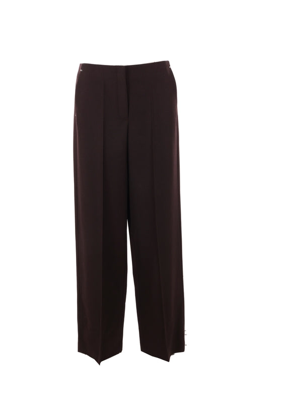 直筒褶皱羊毛裤