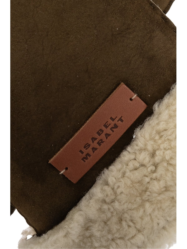 Mulfi Logo Suede Shearling Gloves