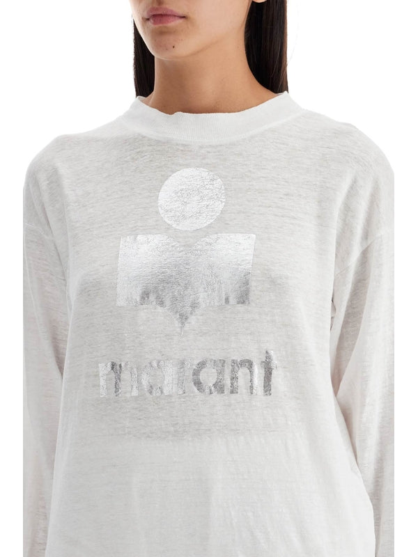 ISABEL MARANT ETOILE - Metallic Logo Linen Sweatshirt - Jente