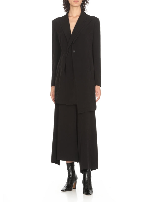 Asymmetric Button Single Coat