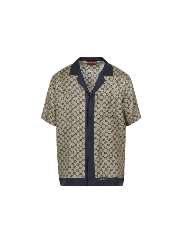 Allover GG Logo Silk Shirt