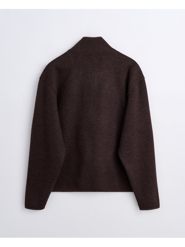 Wool Half-zip Brown Knit