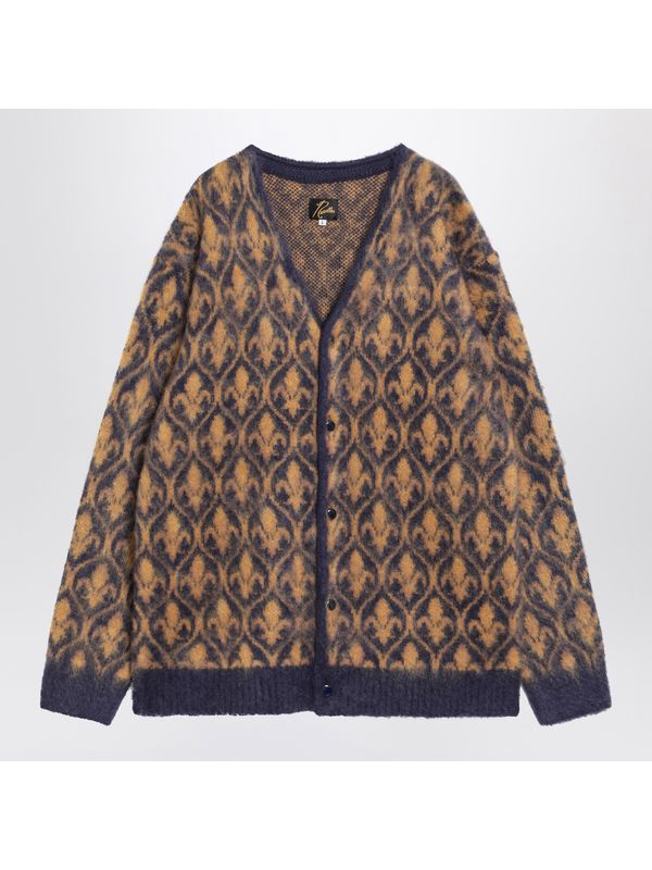 Jacquard Pattern Mohair Blend Cardigan