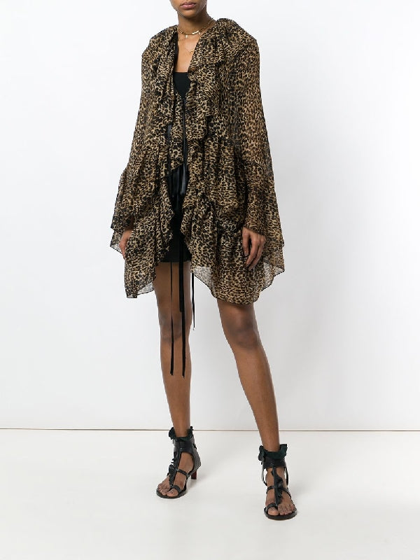 Leopard Print Blouse Cape