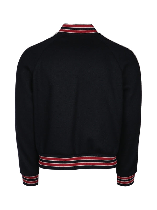 Wool Blend Varsity Bomber Jacket
