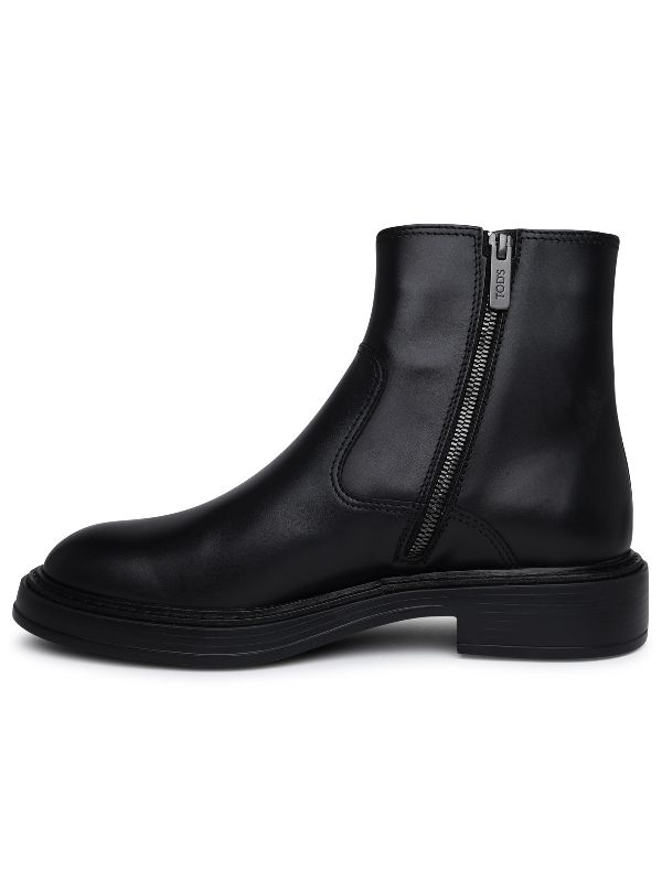 Black Leather Ankle Boots