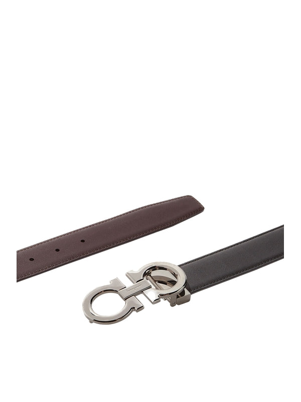 Gancini Buckle Reversible Leather Belt