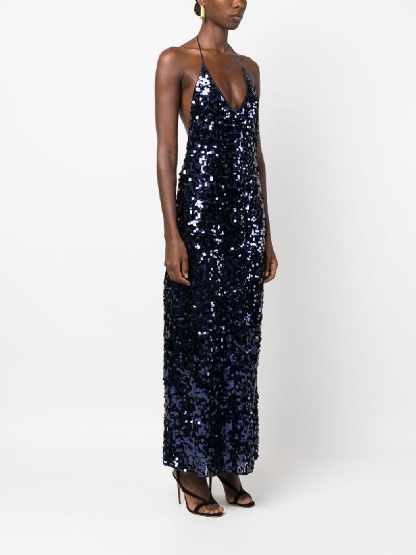 Backless Sequin Halterneck Dress