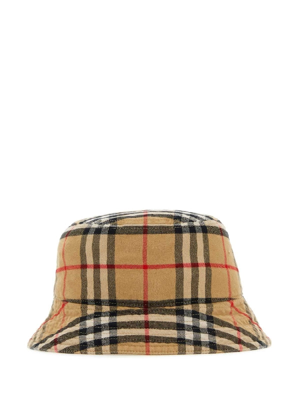 Vintage Check Cotton Bucket Hat