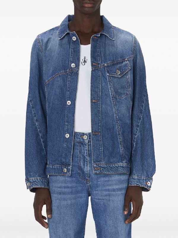 Logo Patch Twist Denim Jacket