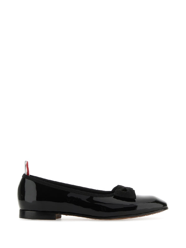 Opera Bow Leather Flat Shoes