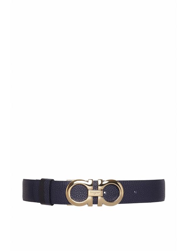 Gancini Buckle Reversible Leather Belt