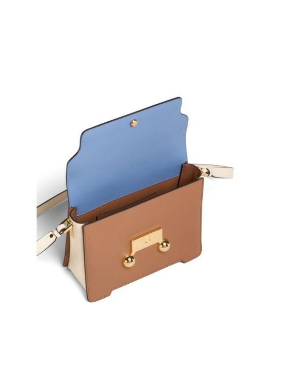 Trunkaru Two-Tone Leather
  Medium Shoulder Bag