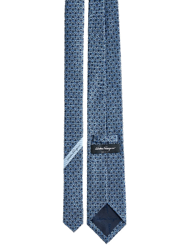 Gancini Printed Silk Tie