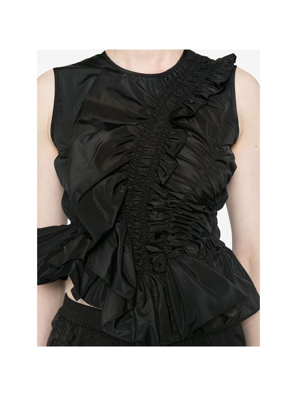 Ruffle Asymmetric Sleeveless
  Top