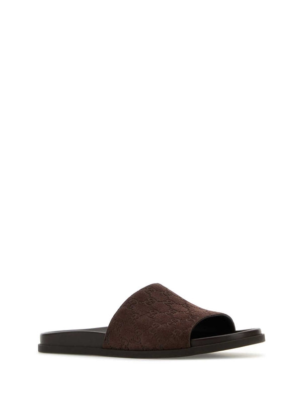 GG Calfskin Suede Sandals