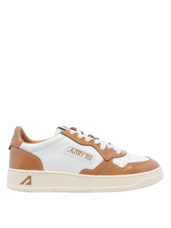 Autry Brown White Low Top Sneakers