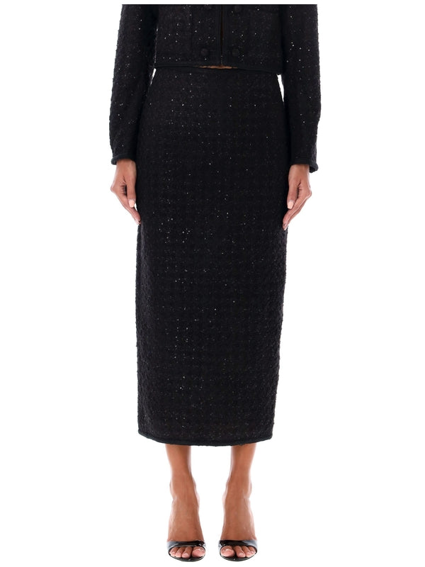 Tweed Boucle Long Skirt