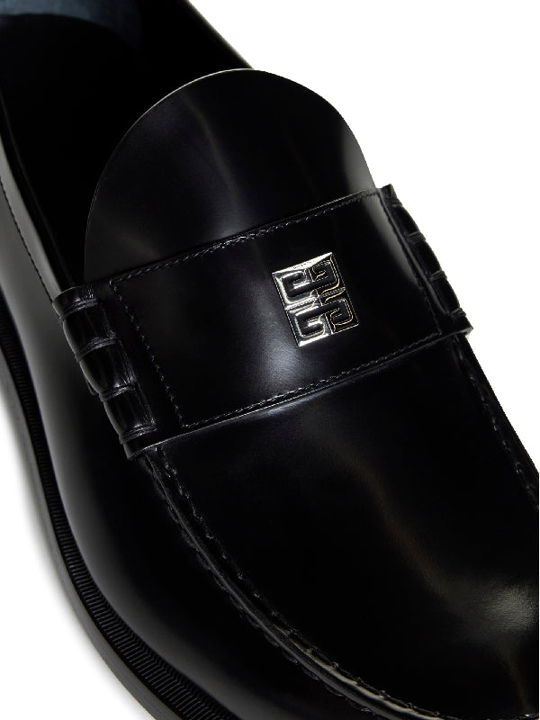 4g Logo Accent Leather Loafers