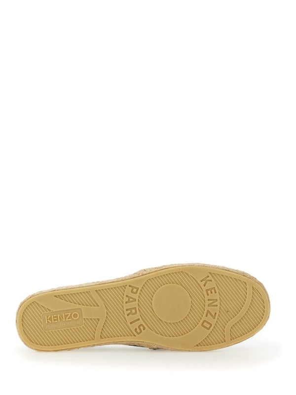 Logo Embroidered Cotton Espadrilles