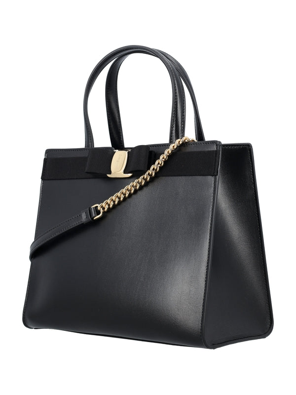 FERRAGAMO - Vara Bow Leather Tote Bag - Jente