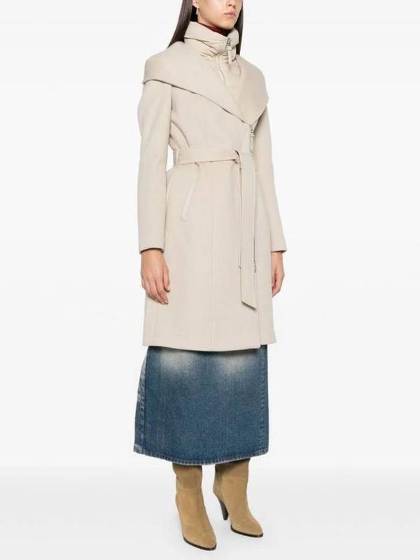 Shiaslb Belt High Neck Layered Coat