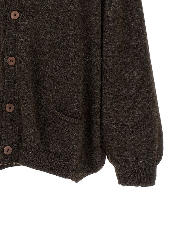 Logo Jacquard Wool Cardigan