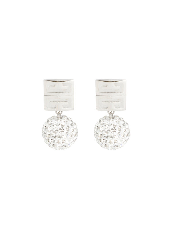 4G Logo Crystal Embellished Earrings