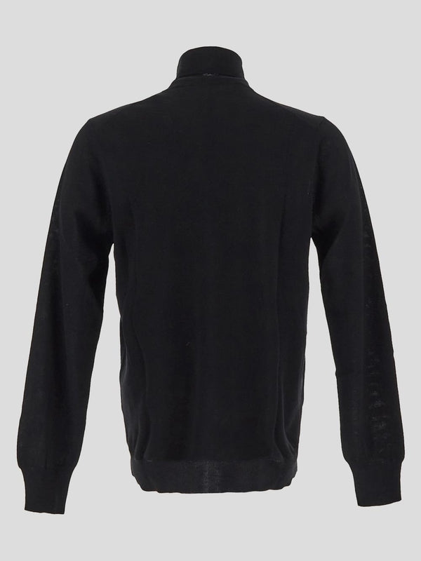 Black High Neck Wool Knit