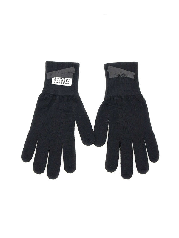 Mm6 Maison Margiela Black Wool Gloves