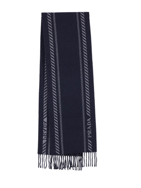 Prada Navy Wool Mufflers