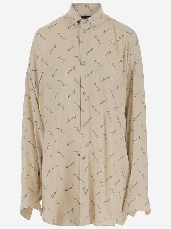 All-Over Logo Rayon Pajama Shirt