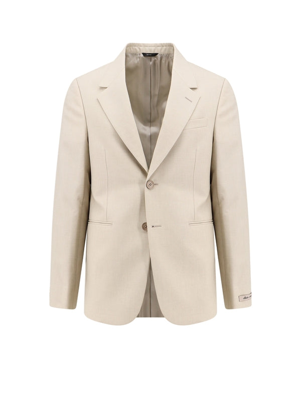 Single-Breasted Wool Tailored Jacket