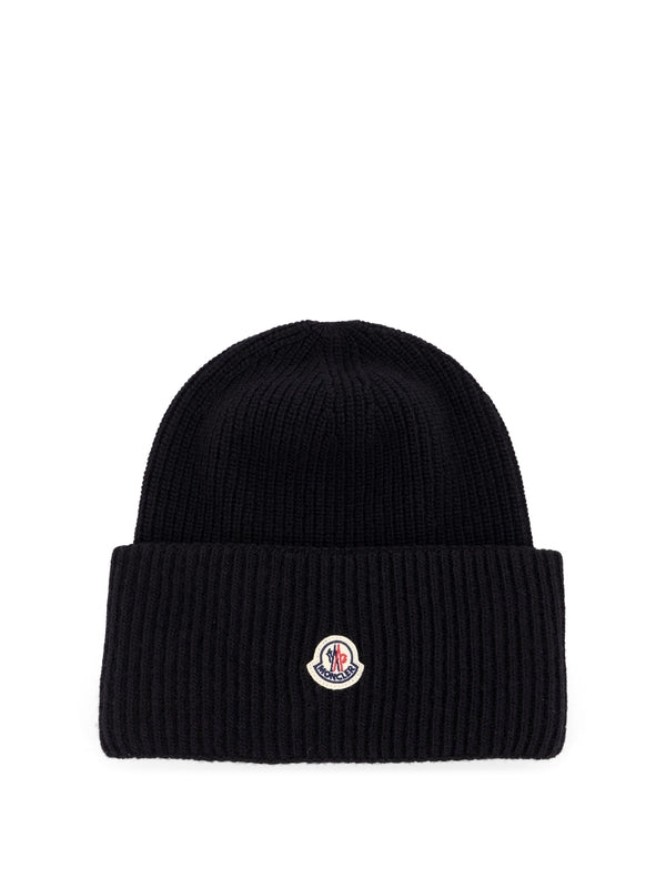 Logo Patch Wool Rib Beanie