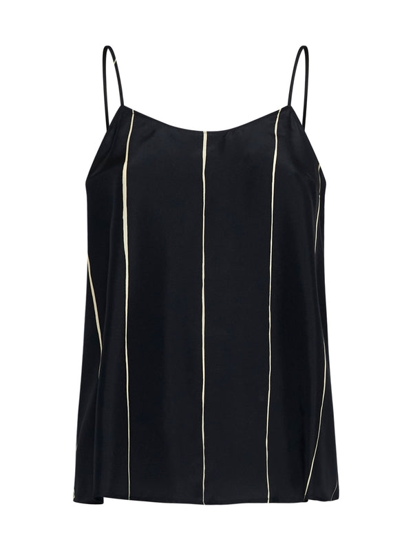 Striped Silk Sleeveless Top